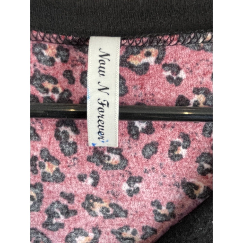 Now N Forever Womans Mauve Leopard Print with Black Outline Long Sleeve Size 2x - Picture 3 of 10